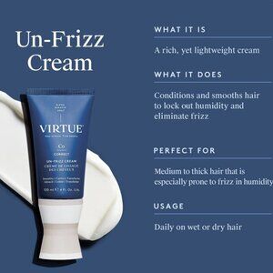 Virtue Alpha Keratin‎ Un-Frizz Cream 4oz / 120ml New Without Box